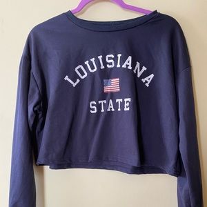 Louisiana state long sleeve crop